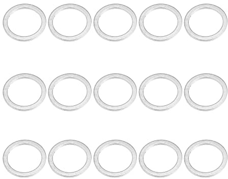 X AUTOHAUX 15 Stück Motoröl Quetschscheiben Dichtungen Für Fahrzeug | Aluminium, Silber, 18 X 24 X 1,5 Mm, Für Ölwechsel Und Ölfilterwechsel