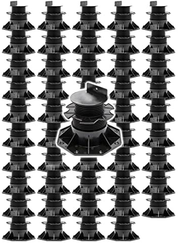 XPOtool Set 50x Stelzlager für Terrassen, 2700kg, 60-138mm, höhenverstellbare Stellfüße für Terrassendielen, Platten und Planken