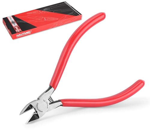 HAUTMEC 5 Precise Small Flush Cutting of Engineer Wire Cutter Plier with Location Pin for Fine Shearing, Perfect for Circuit Board Cutting, Electronic Components, HT0327