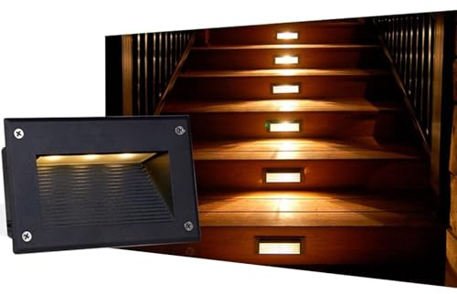 Luce Sotterranea A LED Da Giardino Rettangolare - Lampada Da Incasso A Parete Per Scale, Lampada Da Giardino Moderna Per Esterni,Faretti Da Incasso Per Esterni Impermeabili IP65 Luci Ad Angolo ( Color