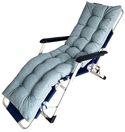 XWXFFSOJ Garten-Liegestuhl-Kissen mit Bändern, Schaukelstuhl-Auflage, Lounge-Stuhl-Auflage, Sonnenliege-Auflage, Terrassensessel, Rattan-Stuhl-Sitzauflagen, grau, 155 x 48 x 8 cm