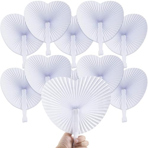 Icelus 24 Stück Papierfächer Handfächer Fächer Hochzeit Hochzeitsfächer Taschenfächer Faltfächer Faltbar Gastgeschenk Für Sommer Gelegenheiten, Party, Hochzeiten im Freien, DIY, Wand Dekoration