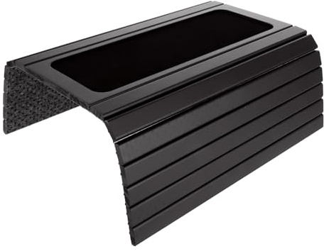 ZOFUN Flexibles Sofatablett Armlehne, 43.1x34.1cm Sofatablett aus Holz für Sofa Armlehne, rutschfest Couch Ablage Tablett mit Anti-Rutsch Kork Pad für Sofalehne - Schwarz