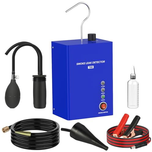 PLAYOCCAR Detector di perdite di Fumo per Automobili,Macchina Tester a Fumo 12V CC per sistemi di tubazione, perdite di Carburante, rilevamento perdite di Vuoto per Tutte Le Auto