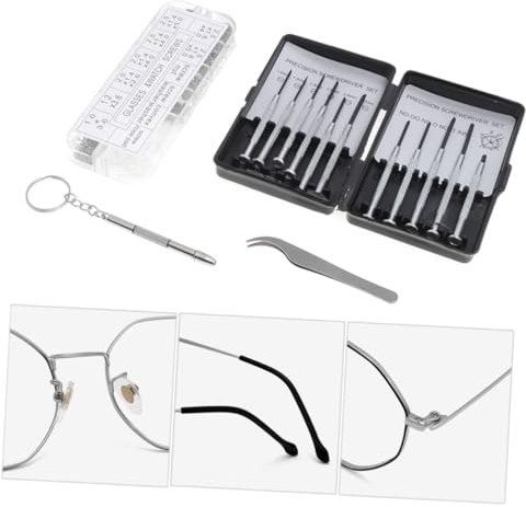 minkissy 1 Satz werkzeuge zur brillenreparatur brillenschrauben brillen zubehör der Brillenschraube Reparaturset für Nasenpads werkzeugtasche Reparaturset für Sonnenbrillen