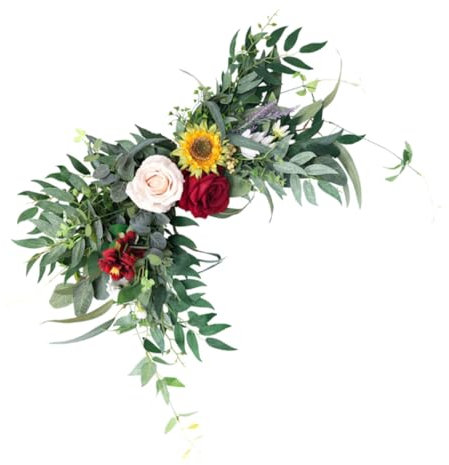 HOLIDYOYO 1stk Hochzeitsstuhl Zurück Blumen Hochzeits-hängepflanze Blumengirlande Für Den Tisch Künstliche Blumengirlande Hochzeitsbogen Blumen Künstlicher Blumenkranz Seidenblume Green
