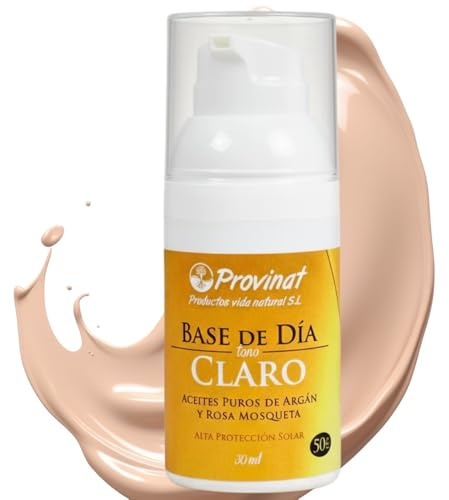 PROVINAT Crema Facial con Color Claro y Protector Solar 50. CC Cream Alta Cobertura Hidratante con Aceite de Argán, Aloe Vera y Rosa Mosqueta y Vitamina A. Para Todo Tipo de Pieles