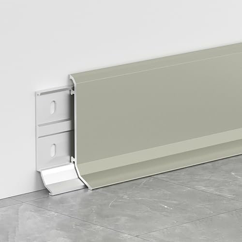 Raouoae Plinthes De Sol en Aluminium 125 Cm* 4 Pièces Protecteurs d'angle pour Finition sans Couture Entre Murs Et Sols Accessoires pour Revêtement Mural(Option 8,Height:60mm)