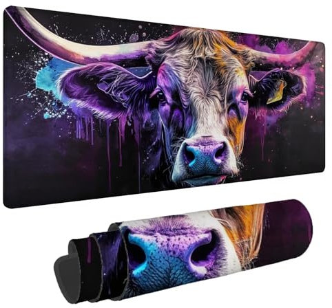 Tapis de Souris Couleur Tapis de Souris XXL Bœuf 1500x800x4mm Tapis Souris Gamer, sous Main Bureau Ordinateur Portable, Mouse Pad Bords Cousus Caoutchouc Antidérapante, pour Souris et Clavier A-81
