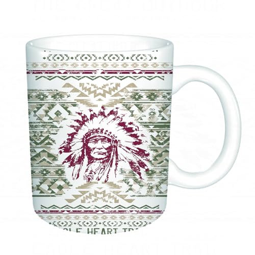 YFHJV Tazas de Café,Taza de Cerámica para Té y Café - Regalo Original - 330 ml - Desayuno Tazas Tazas graciosas,Patrón geométrico étnico con efecto de grulla, estilo nativo americano,tazas originales