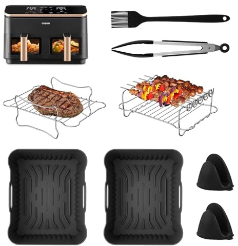 LUOJINYI Accesorios Freidora de Aire Cosori para Cosori 8.5L Dual Zone Air Fryer XXL (CAF-R901-AEU), Molde Silicona Freidora de Aire Cosori, Accesorios Airfryer Cosori, Fáciles de Limpiar