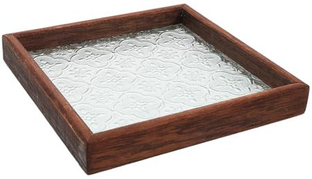 Holibanna Plateau Pour Service De Thé Bijoux Support Décoratif Carré Pour Maison Rangement Pratique Accessoires Et Articles De Toilette