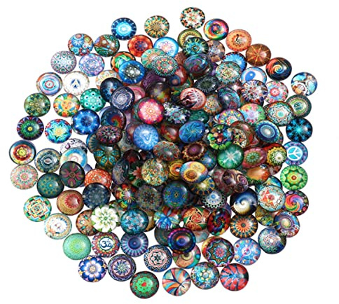 HAWILLOSCH 50 Stück Glas Gewölbte Runde Edelstein Patches 6mm Transparent Selbstgemacht Schmuckzubehör Für Heimwerken Basteln Kamee Dekoration