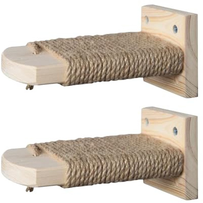 2 Stück Katzentreppe Wand Kletterwand Katzen Katzenleiter Mit Juteseil, Katzenkäfig Kletterstufe Für Haustiere, Ruheregale Für Kätzchencafés 15×7,5×10 cm