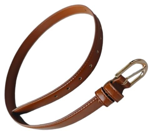 GIMIRO Damen Ledergürtel 2,4 cm Breite Klassisches Design Goldene Schnalle
