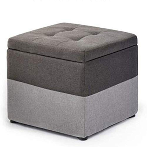 GLDYTVF Multifunktionaler Fußhocker, Aufbewahrungsbox, grau, Sitzwürfel, Bank für Schuhe, Ankleidezimmer und Wohnzimmer, 40 x 40 x 40 cm, Kissen mit Bezug, stilvolles und vielseitiges Fußp