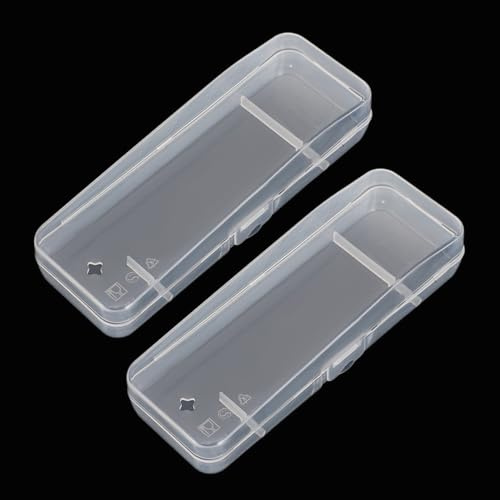 ZUOLUO 2 Pack Manual Razor Cases Transparent Portable Travel Men Manual Razor Protector Universal Shaver Storage Box Shaver Holder Protective Case Organizer for Men Razors And Blade Refill Kit