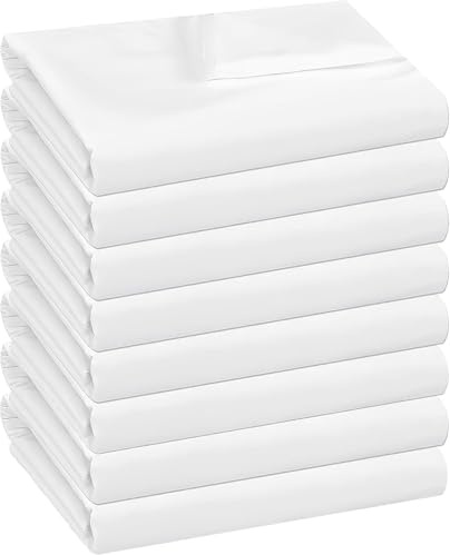 Lot de 8 Drap Plate en Microfibre brossée Super Douce, Ultra Doux, de qualité hôtelière Haut de Gamme, sans Repassage, Infroissable, résistant aux Taches et à la décoloration (Grand lit, 228 x 260cm)