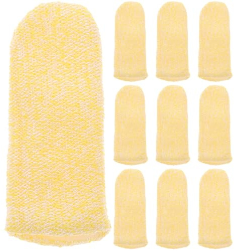 Alipis 10 Protectores de Dedos Resistentes de Hppe para Pulgar, Mangas Protectoras Amarillas Ideales para Trabajos de Carpintería y Agricultura