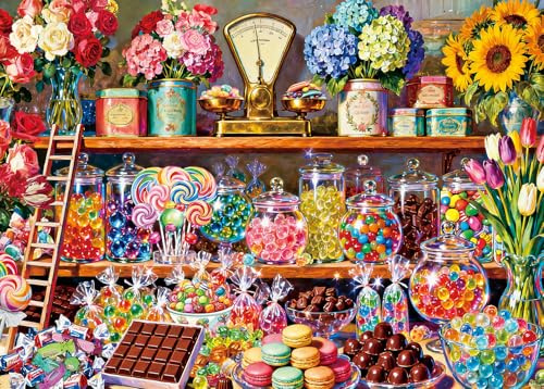 Puzzles 1000 Pieces for Adults jigsaw puzzles for adults-Sweet Candy Shop-1000 Piece Puzzle Classic Educational Games Beautiful Puzzle