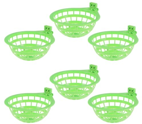 Artibetter Nido per Uccelli di Plastica Resistente Verde Grande, Ciotola per Nidificazione in Gabbia, Set da 6 Pezzi per Riproduzione e Cova di Canarini, Parrocchetti, Piccioni e Fringuelli