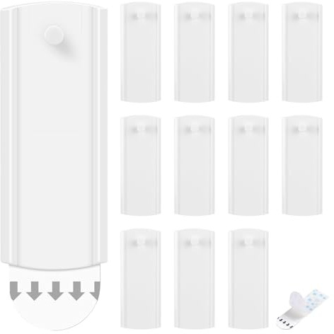 Quorumsg 12 Pezzi Ganci Adesivi per Quadri, Bianco Senza Distruzione | Materiale ABS Ganci per Quadri, Chiodi Adesivi per Cornici Includi Strisce Adesive, per Appendere Foto, Dipinti