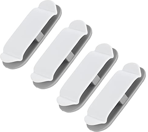 Aramox Clip Fermacavo Organizzatore in Filo ABS Confezione da 4 Design con Avvolgimento a Doppio Slot 3,1 X 1,2 X 0,4 Pollici per, Ufficio, Casa, Cavo di Alimentazione, Presa per Riporre la Spina
