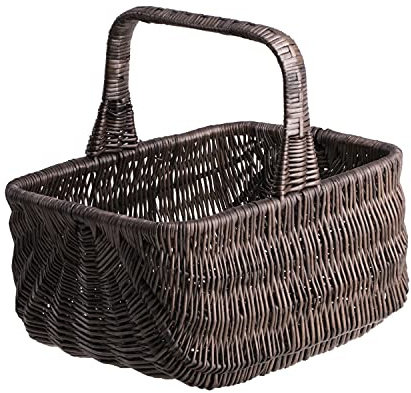 e-wicker24 Alles aus Weide Shoppingkorg av vide, mörkbrun shoppingkorg, presentkorg