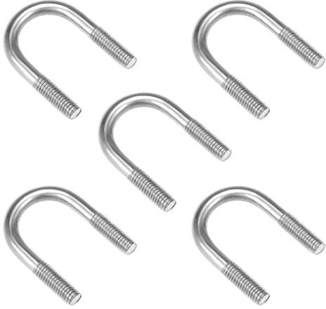 sourcing map 5 Stück Bügelschraube Bügelbolzen M8 304 Edelstahl U-Schraube Befestigungselemente für 27mm Rohrdurchmesser