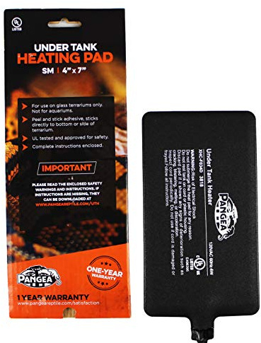 Pangea Reptile Heat Mat (Small, 4x7, 1-5 gal), Black (UTH4x7)