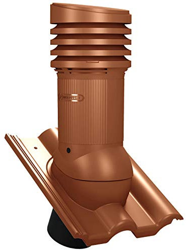 Entlüfterkamin EVO DN150 für Braas - Frankfurter, Benders - Mecklenburger, ProDach - Doppelrömer Dachziegel Dachlüfter Lüfter (RAL 8004 - Ziegelrot)