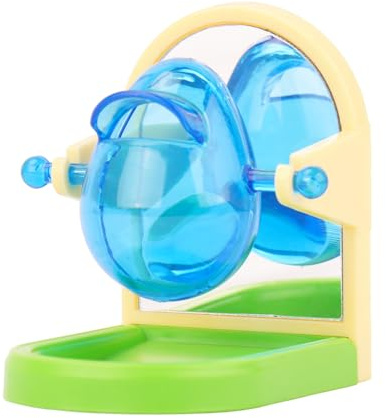 Small Pet Intelligence Growth Rotating Foraging Toy with Mirror for Birds,Budgies,Parakeets, Rats & Hamsters Chew-Proof Cage Feeder Slow Release & Self-Discovery Fun(1pc Random Color)