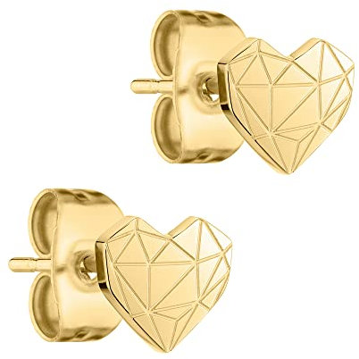 Ohrstecker Mini Broken Heart Edelstahl IP Gold