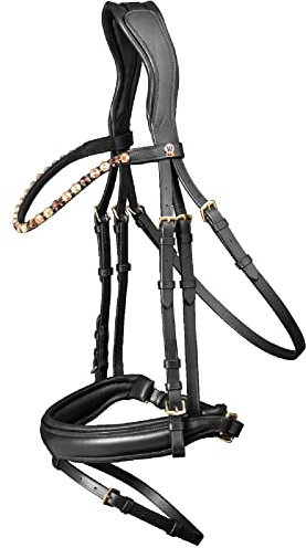 WALDHAUSEN X-Line Trensenzaum Goldheart, VB, schwarz