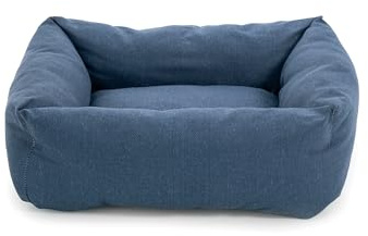 Record - Cuccia per Cani e Gatti Mono in Cotone, Colore: Blu, 60 x 45 x 15h cm. Lettino imbottito per animali a rapida asciugatura, morbido e accogliente. Cuscino rettangolare per cani e gatti.