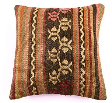 kelim kissen 40x40 cm handgefertigt kelim kissenbezug orientalische kissen kopfkissen viereckig dekorative bohemian kissenhülle dekokissen sofakissen zierkissen code 4502
