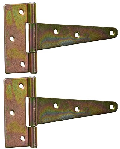 BRESKO Kreuzgehänge Scharnier Torband Türband Ladenband T-Scharniere T-Bänder verzinkt (2 Stück - 125x30x80 mm)