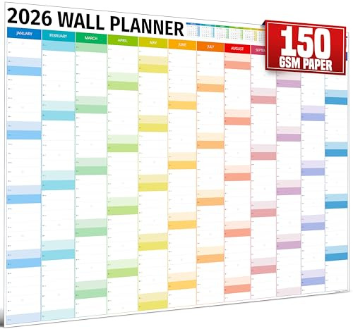 Väggplanerare 2024 – Extra stor 84 x 60 cm fullårsplanerare väggkalender – 24 skolplanerare för lärare, kontor, universitetets nödvändigheter – vikta kolumner utgåva