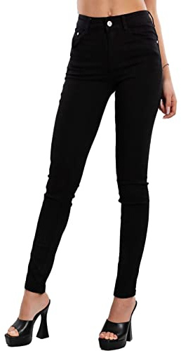 Toocool Jeans Donna Pantaloni Skinny Slim Elasticizzati Aderenti VI-8006 [L,Nero]