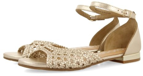 BALLERINES EN CUIR PLATINE À BOUT OUVERT AVEC DES LACETS ET UNE FERMETURE À BRACELET POUR FEMME MAUPIN