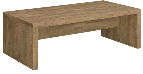 Coaster Home Furnishings Wooden Coffee Table w/ Side Panels & Center Brace, Mango Wood - Modern Rectangular Living Room and Bedroom Furniture for House and Apartment