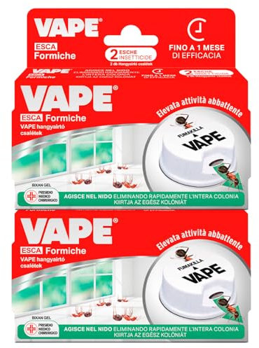 Vape Esca Formiche Esche Insetticide in Gel Disinfestazione Formicaio Efficacia 1 Mese Presidio Medico Chirurgico - 4 Esche
