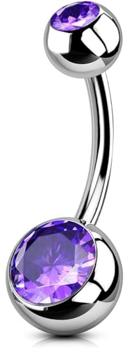 OUFER Body Piercing 10/12/14/16mm barra per ombelico Titano gioielli per ombelico 14G piercing per ombelico piercing alla pancia Navel Belly Piercing