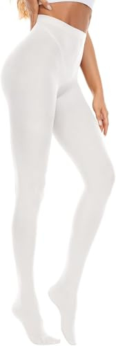 Zando Shape Strumpfhosen Für Damen, Bauchweg 80D Strumpfhose Tanzstrumpfhose Feinstrumpfhose Kompressionsstrumpfhose Damen, Weiß, 40-42