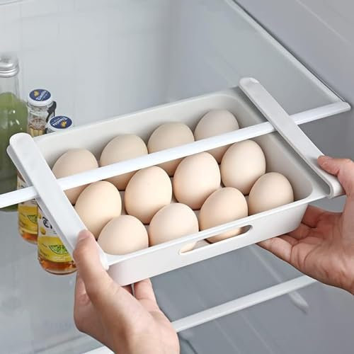 Eierhalter, Eierbehälter für Kühlschrank, Eierablage in der Küche, frische Aufbewahrungsbox für Eier, platzsparende Mülltonnenschalen mit Griff, Eierablage für Küche, Speisekammer