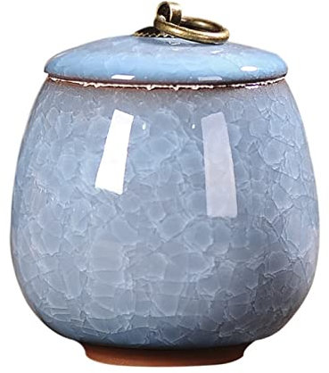 SilteD Tea Storage Tank Ceramic Tea Caddy with Lid Copper Buckle Storage Box Retro Storage Jar Home Coffee Table Decoration Accessories