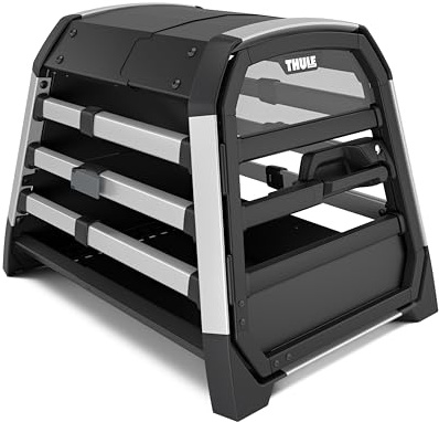 Thule Allax Hundebox, Transportbox Hund, Hundebox für Auto Black/Aluminum XS