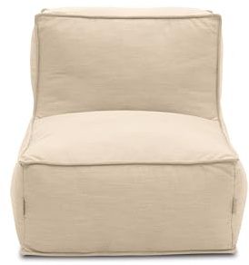 DOMO. collection Wangerooge Fauteuil d'extérieur résistant aux intempéries - Canapé de Jardin - Pouf d'extérieur - avec Sac Gonflable - 75 x 115 x 73 cm (l x p x h) - Beige