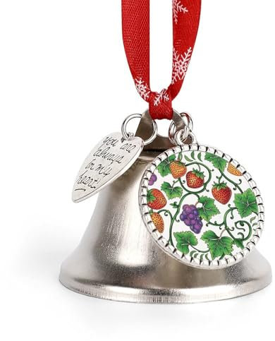 Weihnachtsglocken, Reben und Früchte, bedruckte Glücksglocken, Weihnachtsdekoration, Klingelglocke, Ornamente für Weihnachtsbaum, Liebesglocke