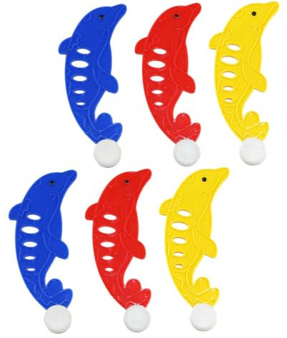 TOYANDONA 6pcs Plastic Diving Fish Dolphin Float Boys and Girls Swimming Pool Toys Sea Creatures Toys for Toddlers Years Old